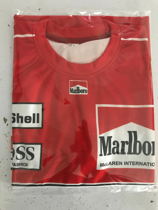 Ayrton Senna Marlboro McLaren Honda F1 T- Shirt demaskosports