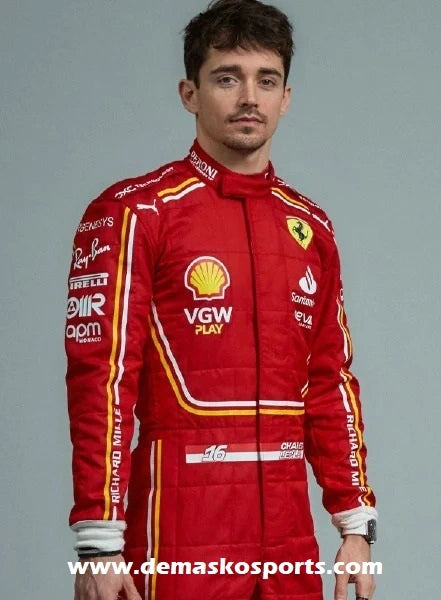 Charles Leclerc 2024 New Ferrari Race Suit - Demasko Sports