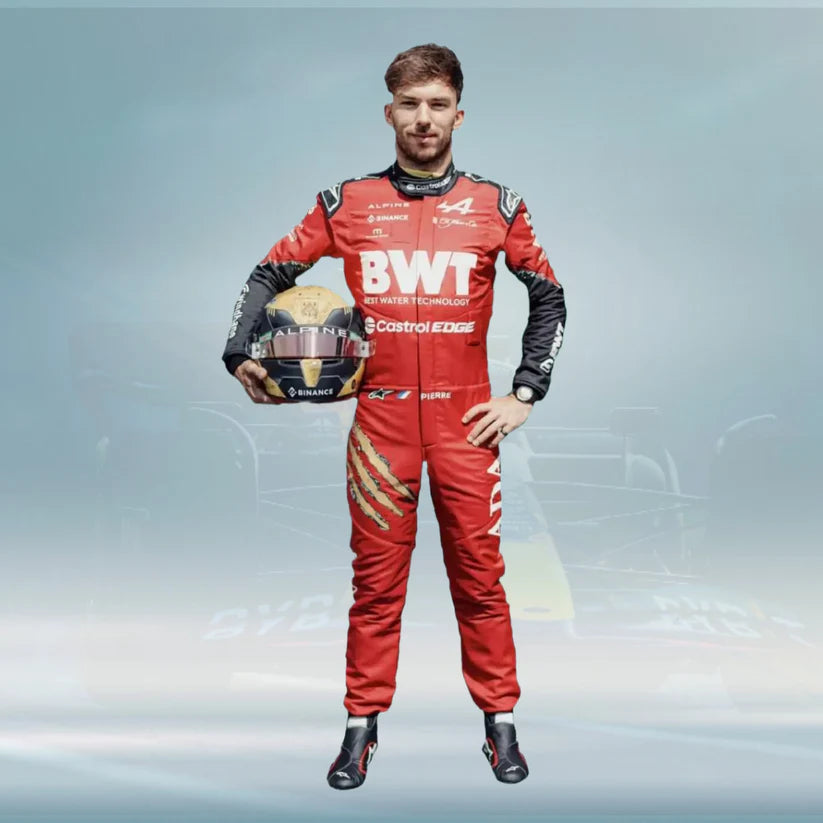 2024 Pierre Gasly BWT Team Alpine Race Suit F1 X Deadpool & Wolverine Belgian GP-DemaskoSports demaskosports