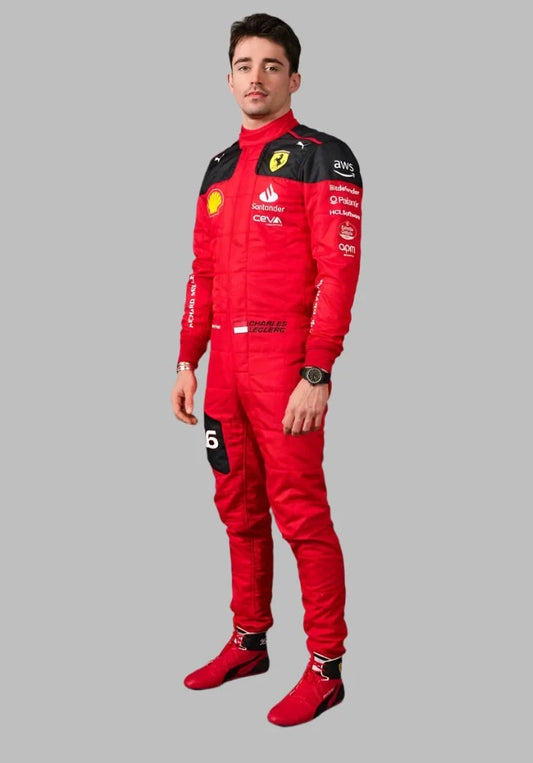 2023 Charles Leclerc Ferrari F1 Racing Suit - DEMASKOSPORTS