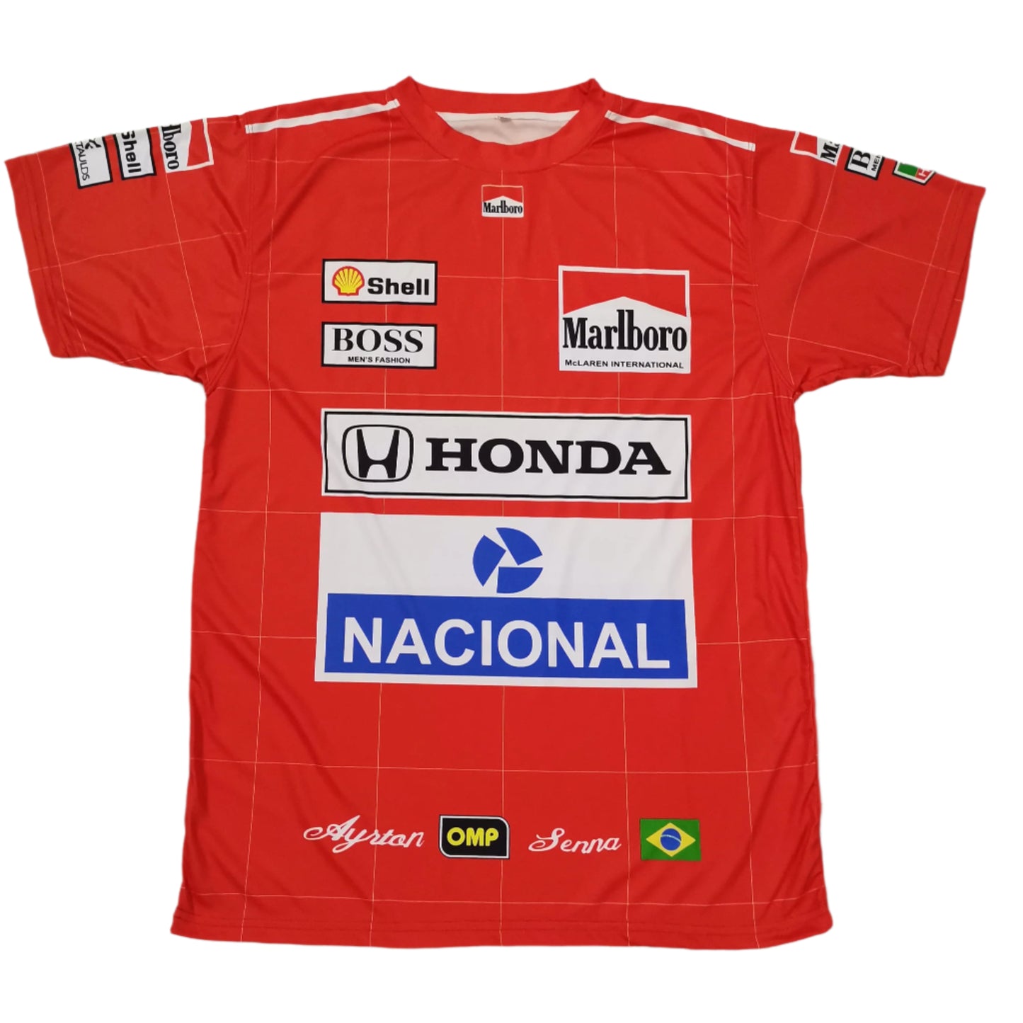 Ayrton Senna Marlboro McLaren Honda F1 T- Shirt demaskosports