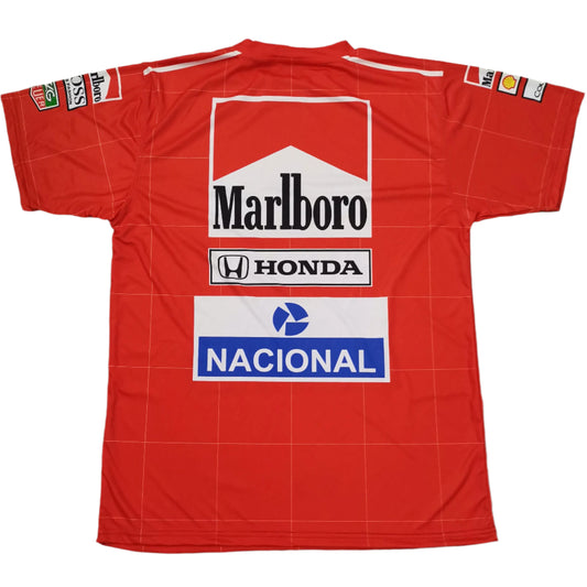Ayrton Senna Marlboro McLaren Honda F1 T- Shirt demaskosports