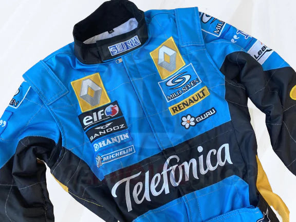 Fernando Alonso 2006 Replica racing suit / Renault F1 | F1 Replica Embroidery Race Suit Demasko Sports