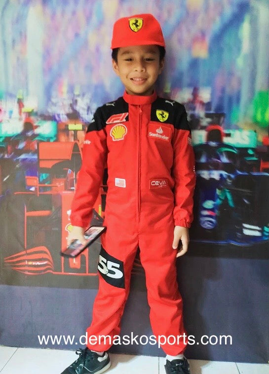 F1 Ferrari Kids Race Suit 2023-DemaskoSports demaskosports