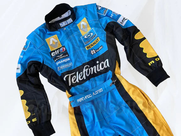 Fernando Alonso 2006 Replica racing suit / Renault F1 | F1 Replica Embroidery Race Suit Demasko Sports