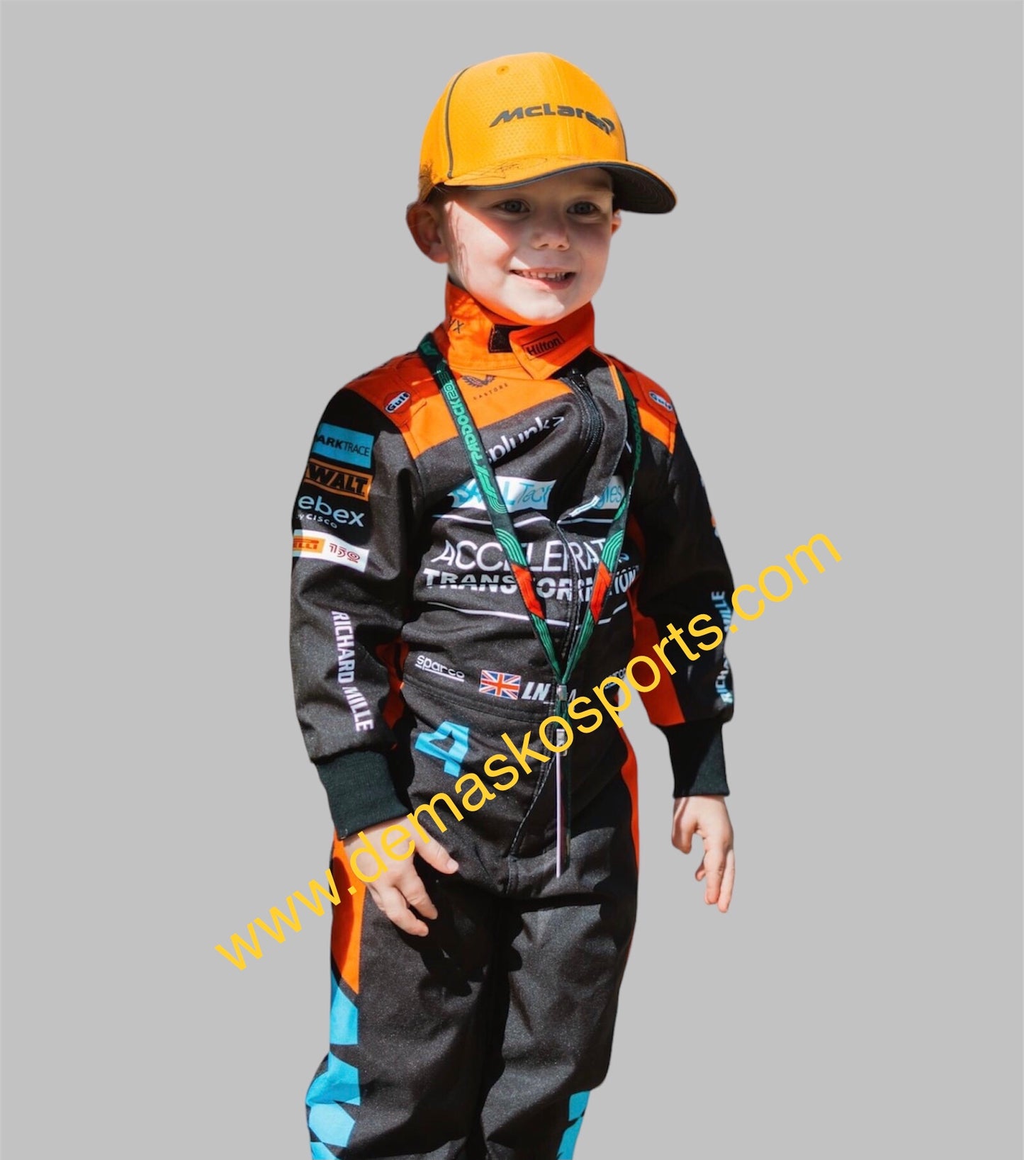 Lando Norris 2022 McLaren F1 Kids Replica Race Suit - Demasko Sports demaskosports