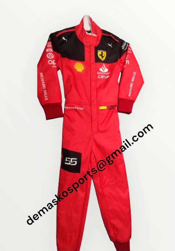 F1 Ferrari Kids Race Suit 2023-DemaskoSports demaskosports