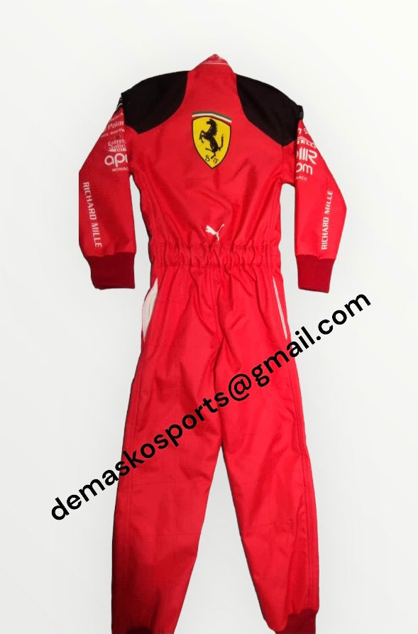 F1 Ferrari Kids Race Suit 2023-DemaskoSports demaskosports