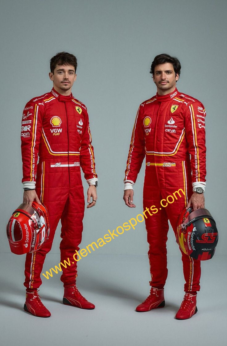 Carlos Sainz 2024 New Ferrari Race Suit - DemaskoSports demaskosports