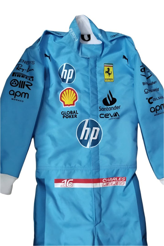 Scuderia Ferrari Charles Leclerc HP Miami F1 Kids Race Suit - demaskosports