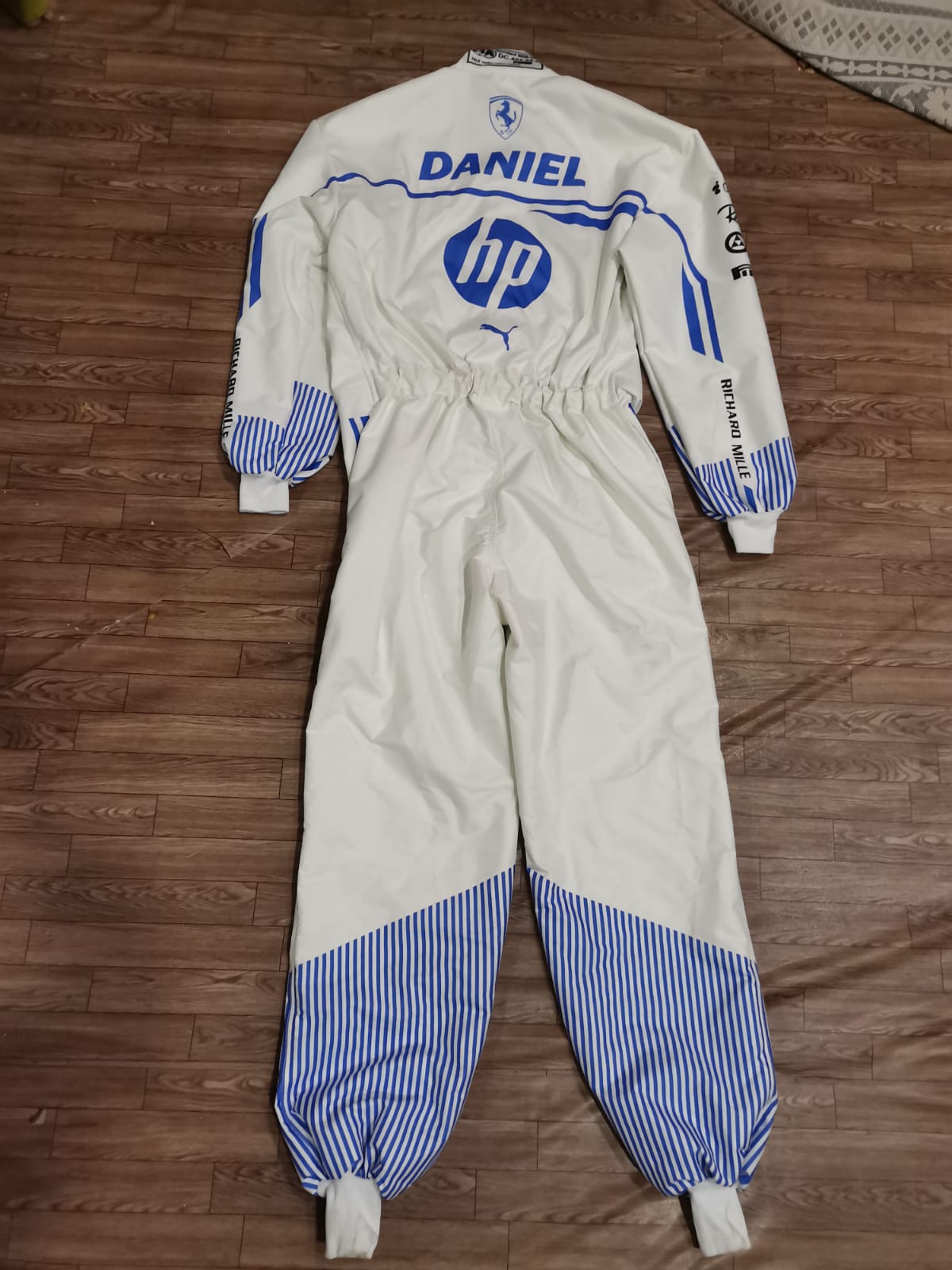 2025 F1 Miami GP Scuderia Ferrari Racing Suit White & Blue-DEMASKO SPORTS