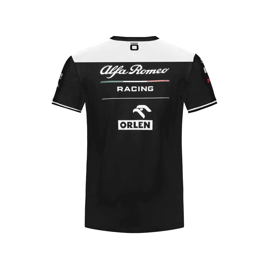 ALFA ROMEO RACING F1 2022 MEN'S TEAM T-SHIRT BLACK - Demasko Sports ALFA ROMEO RACING F1 2022 MEN'S TEAM T-SHIRT BLACK - Demasko Sports