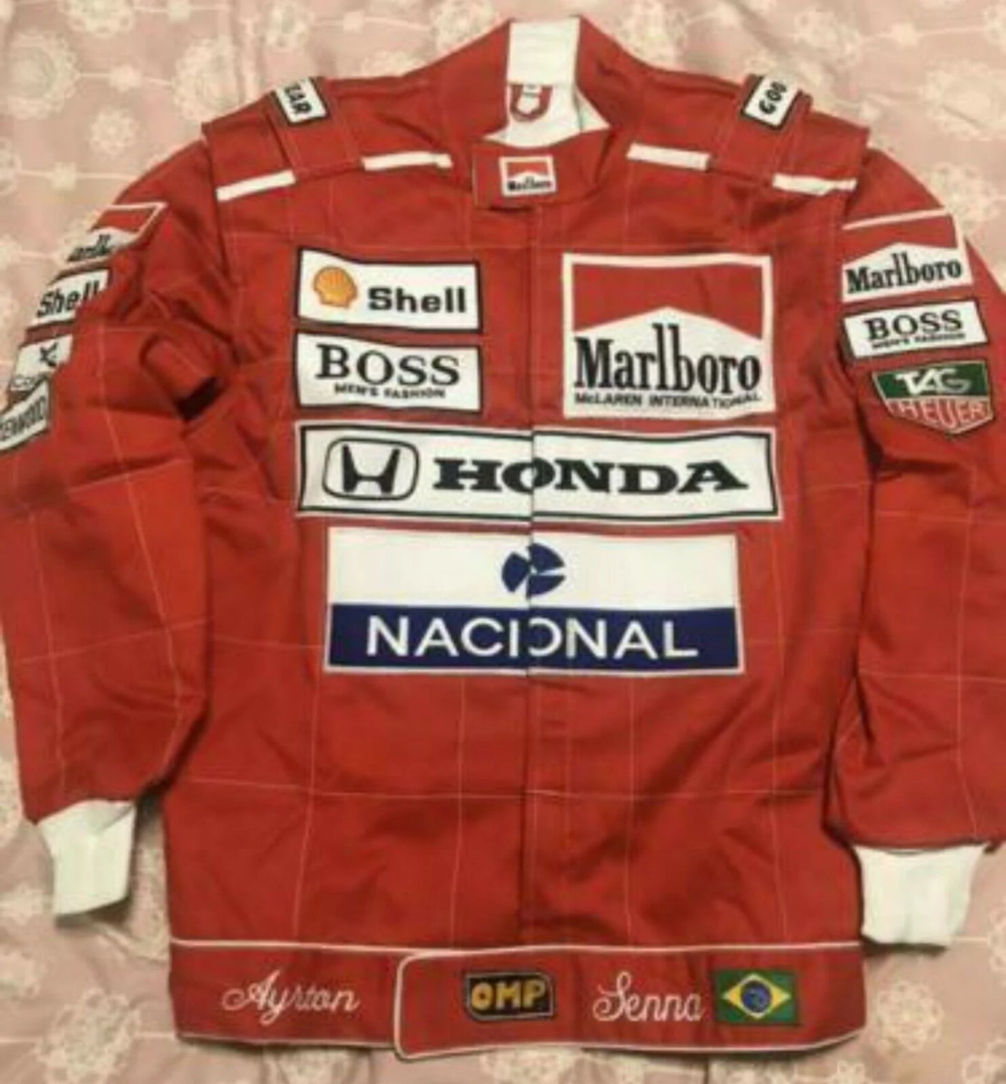Ayrton Senna Replica Embroidered Patches go kart Jacket